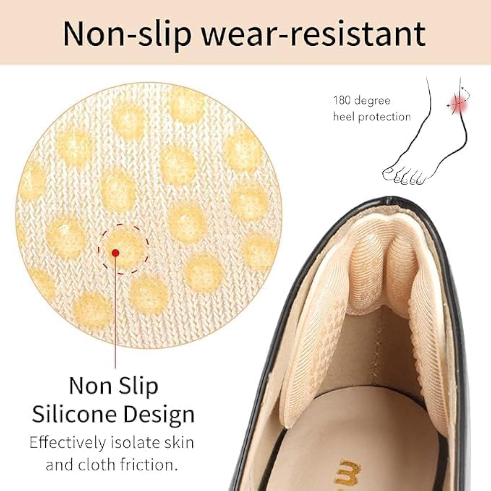 4 Pair Heel Pads for Loose Shoes