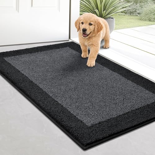 Image of Indoor Door Mat 20 inch x 32 inch, Washable Kitchen Rug, Non Slip Entryway Rug for Floor, Absorbent Entrance Throw Rug for Laundry, Bathroom, Door