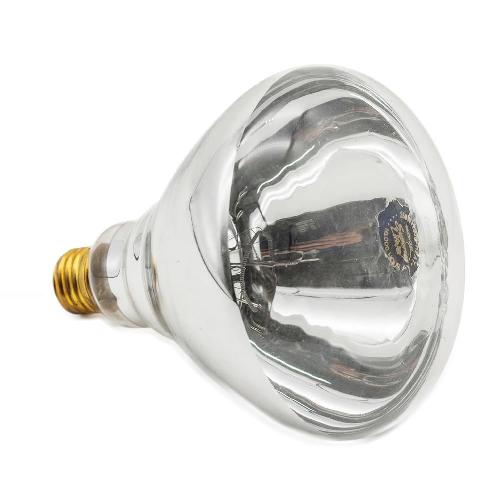 Fengrun Heat Lamp Bulb Clear Infrared Light Bulb Hard Explosion-Proof Glass for Chicks, Animal Farm, Brooder, Pet, Food Heating, Light Therapy,