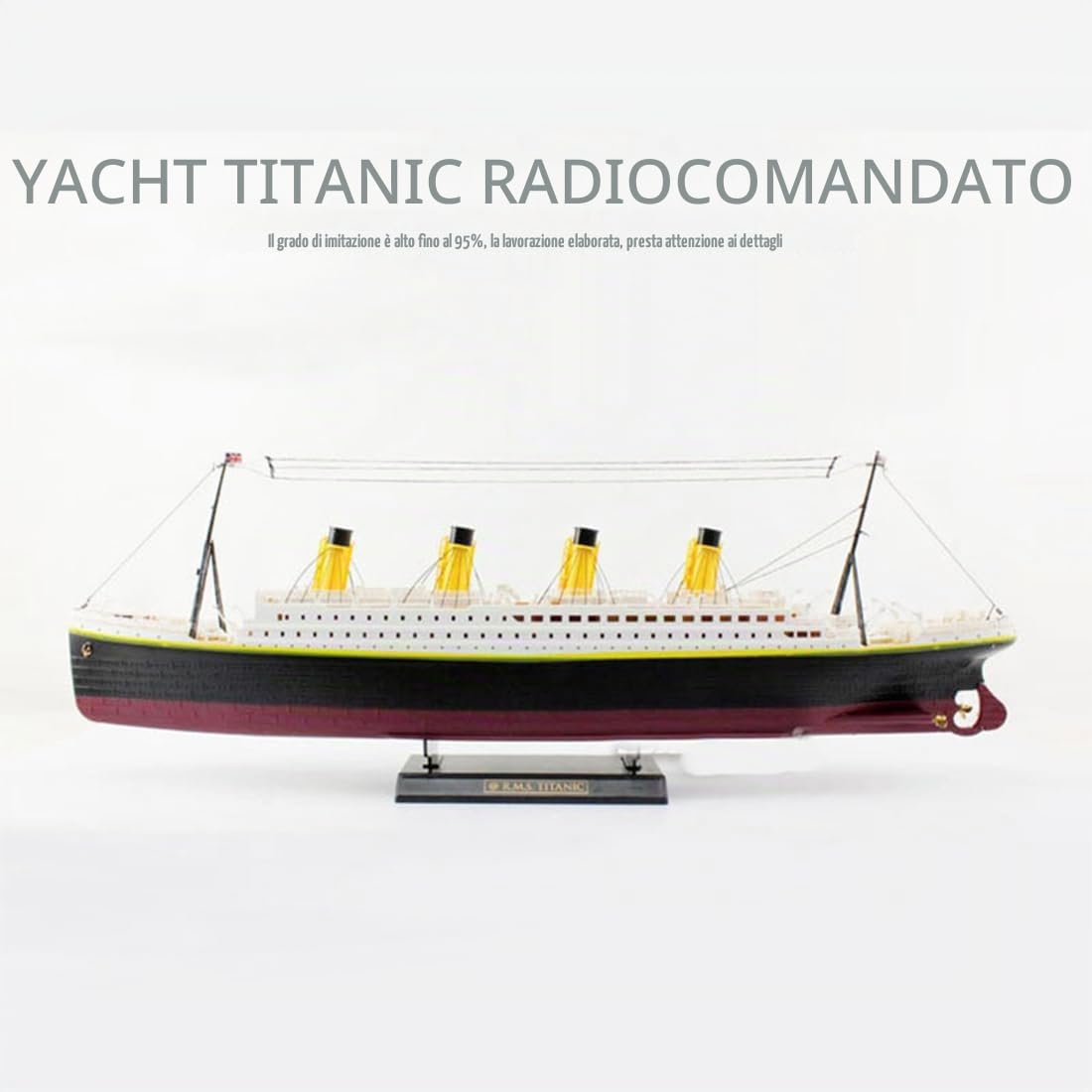 RC Titanic Modello di nave da crociera per adulti, 2,4 G 80 m di controllo a lungo raggio, durata 20+ min, luci LED, modello NQD Titanic elettrico 3CH per piscine, laghi, regalo per