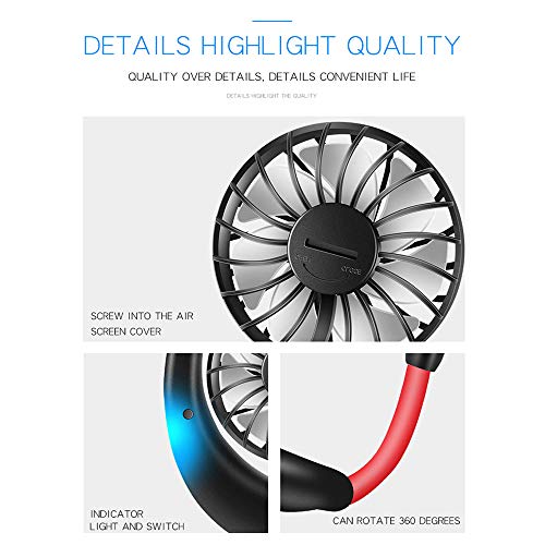 Ventilateur mains libres rechargeable USB contre la chaleur estivale - 7