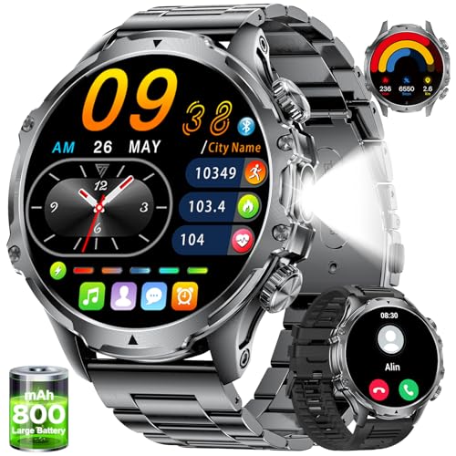 LIGE 1.85' Reloj Inteligente Hombre con 800mAh/Más de 30 días en Espera,LED...