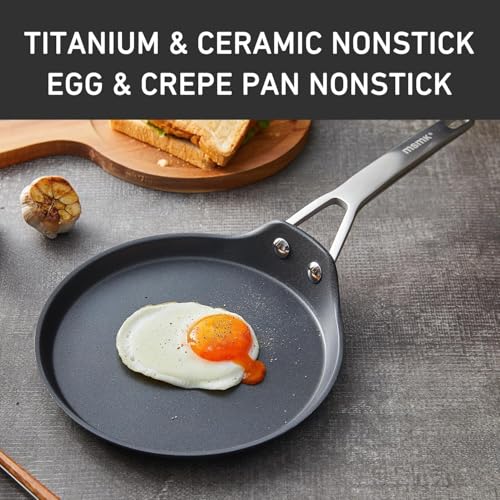 MsMk Crepe Pan with Spreader, 8 Inch Titanium and Ceramic Nonstick Flat Skillet Tortilla Egg Pan, Induction Compatible, PFOA Free, Oven Safe to 700°F - Image 3