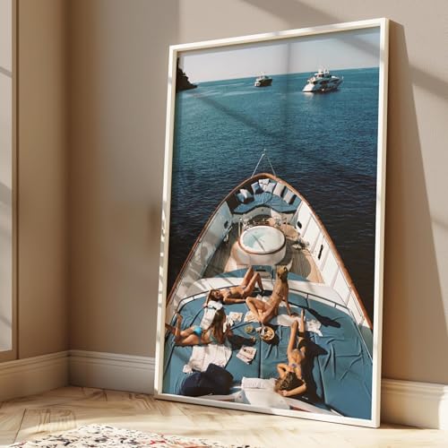 Impression sur toile de bateau luxueux pour salon design et ambiance d'été