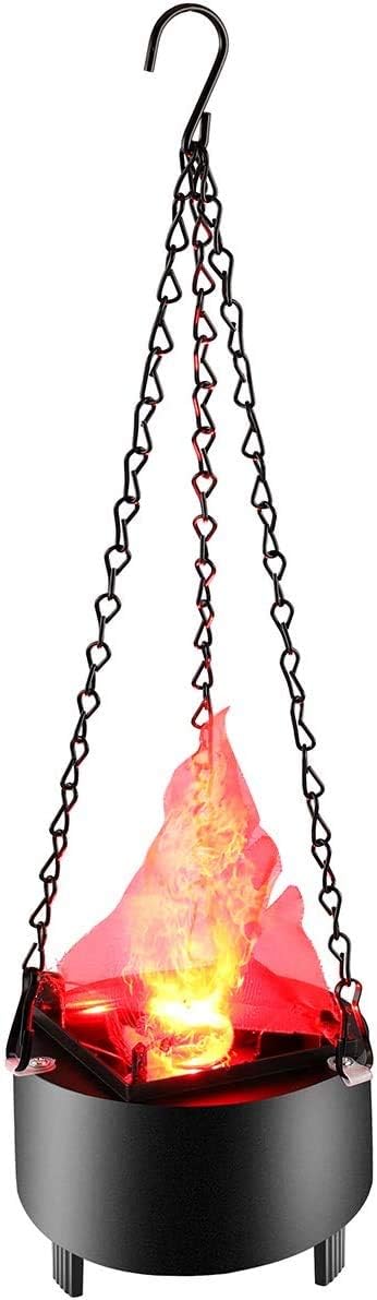 Beacon Pet 2 Pack LED Flame Effect Lights, Silk Cloth Making Flame, 3D Fake Fire Light Dynamic Flame Effect Stage Lamp Artificial Fire Atmosphere Lamp for Halloween Party Decor Holiday Supplies