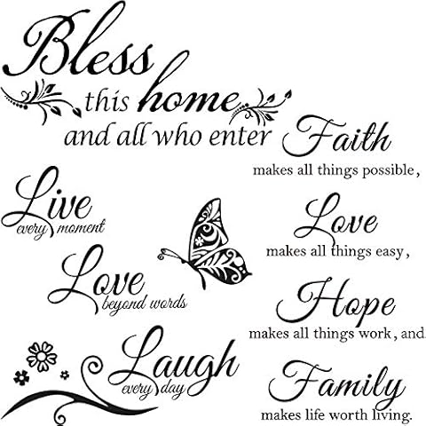 3 Sheets Vinyl Wall Quote Stickers Cover