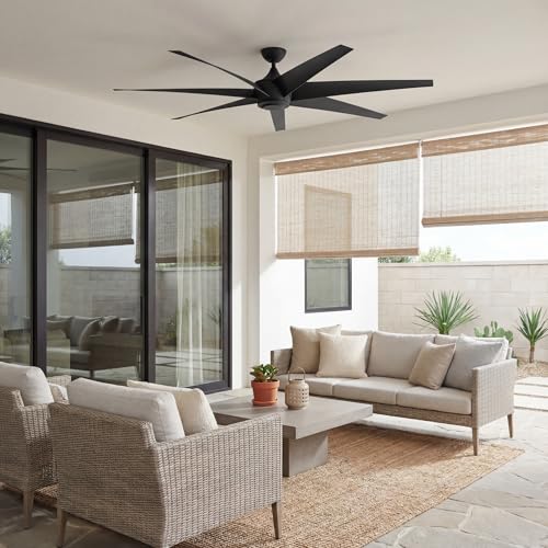 Kichler Lehr 80" Ceiling Fan in Distressed Black, 7-Blade Indoor Outdoor Fan, (80" W x 19.25" H), 310115DBK by Kichler - Image 8