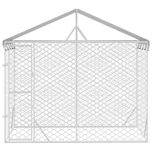 Robuster Outdoor Hundezwinger mit Dach, verzinktem Stahl, 3x1,5x2,5m für Hunde, Kaninchen, Geflügel, sicheres Außengehege