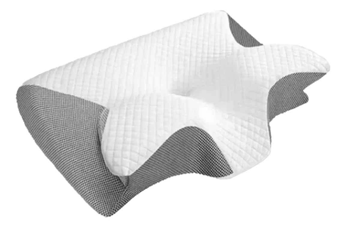 Cojín cervical ergonómico de espuma viscoelástica con mariposa, 60 x 40 x 12/14 cm | Diseño ergonómico de mariposa