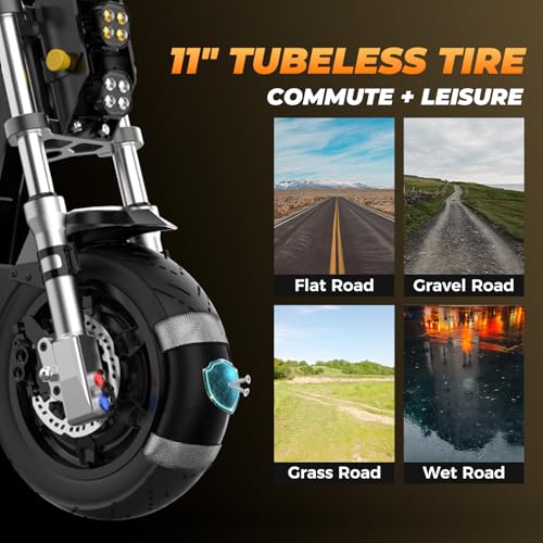 Image of L7 Electric Scooter for Adult, 6000W Dual Motors Up to 50 MPH & 60V 35Ah Battery, 45-Mile Long Range, Full Suspension and Dual Hydraulic Brakes 11 inch All-Terrain Tubeless Tires Off-Road Escooter
