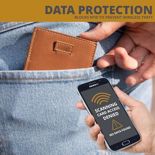 GARZINI Magic Wallet with Pull-Tab, Minimalist Wallet with RFID card holder, Leather Wallet for 12 cards, Brushed Brown4