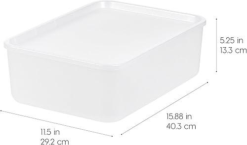 Miniatura 2 de IRIS Cesta de almacenamiento modular de plástico mediana con tapa, paquete de 4, apilable, para cocina, baño, dormitorio, armario, habitación de los