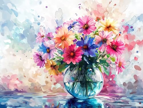 Paint by numbers adultos kit de pintura acrilica DIY cuadro grande flores 90x120cm