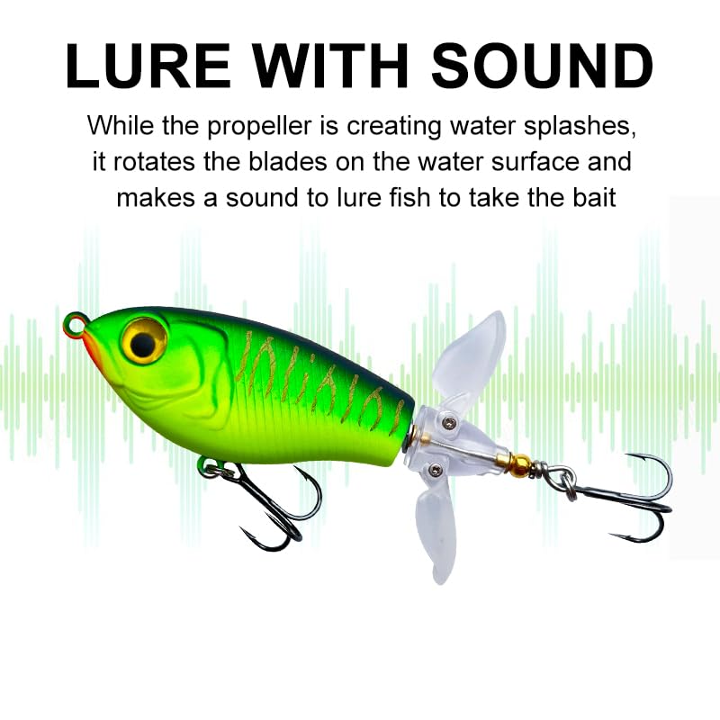 Top Water Fishing Lures - Irresistible Floating Lure for bass's-catfish's-pike's-salmon's- Unique Design, Splashing Action - Perfect Fishing Gift for Men