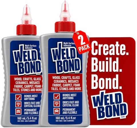 Weldbond Multi-Surface Glue Non Toxic for Mosaic Wood Craft 5.4oz (2 Pack)