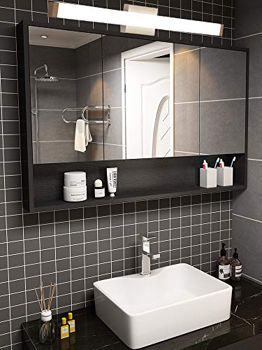 Image of Bathroom Vanity Light Brushed Nickel Square LED 24 inch 14W 4000K Natural White Light Wall Bar Lighting Fixtures Over Mirror (Brushed Nickel, 33.5 inch)