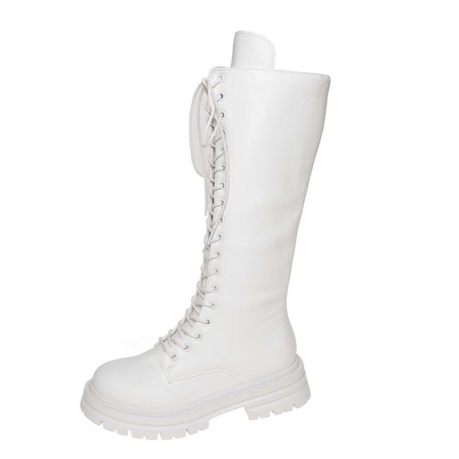 Generisch Botas altas hasta la rodilla para mujer, de ante y vaquero, botas de invierno, elegantes, con cordones, estilo occidental, botas de equitación para otoño e invierno