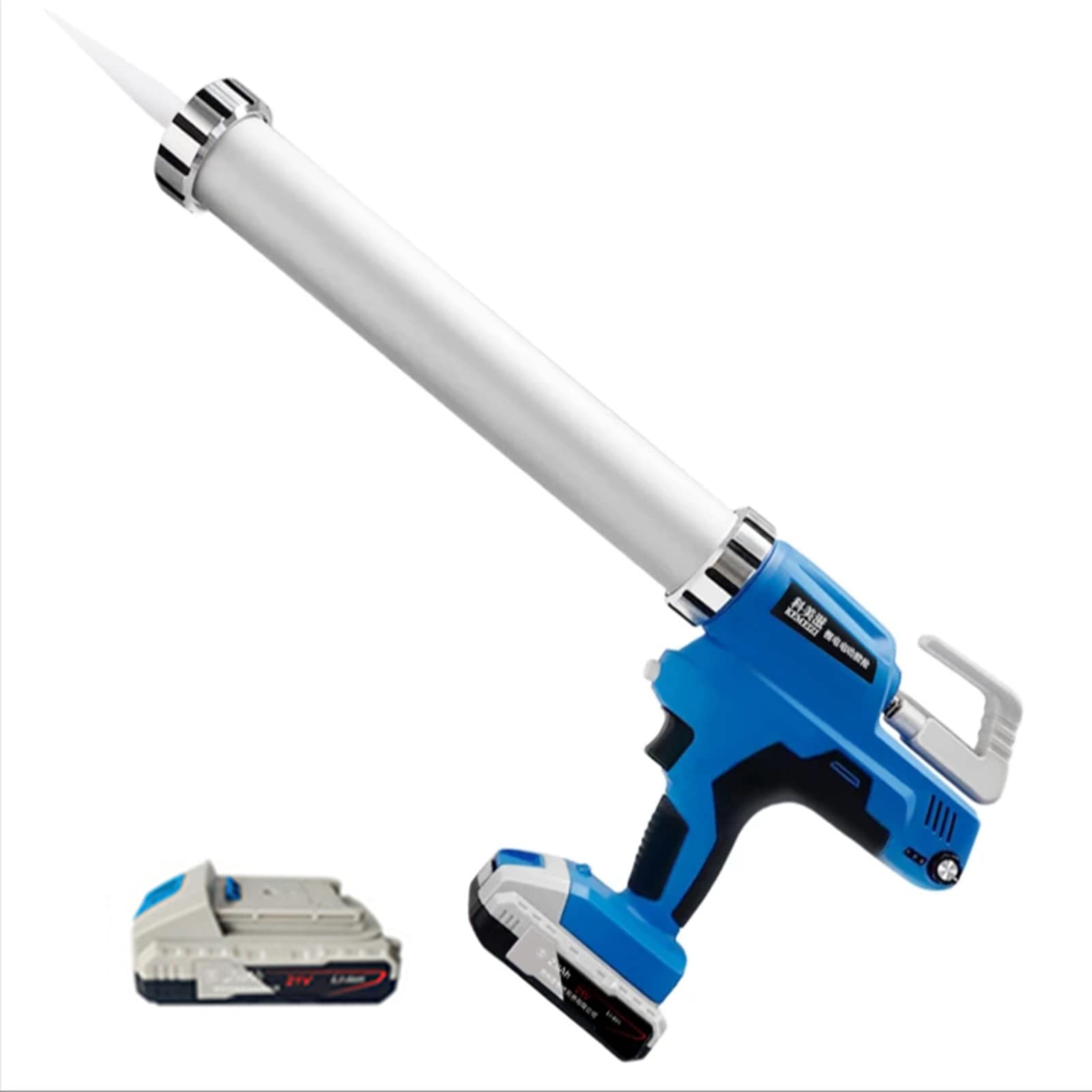Pistola de calafateo inalámbrica, Kit de Pistola de Adhesivo y calafateo eléctrico de 21 V, con Cargador rápido y batería de Litio de 2,0 Ah, Adecuada para 300-600 ML