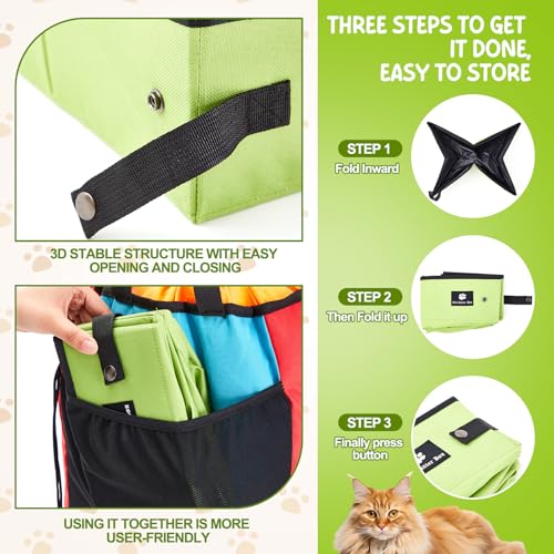 Arenero portátil plegable para gatos Hillban 4 en 1 kit miniatura 4