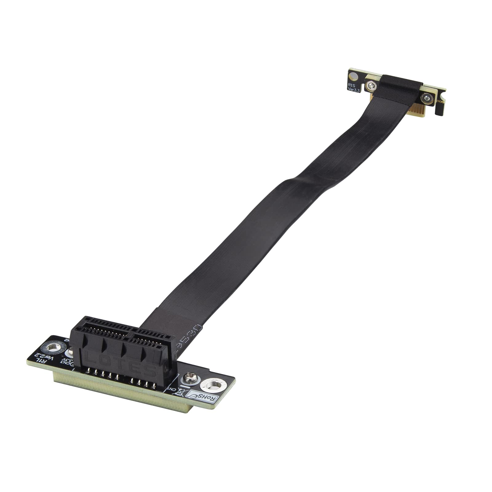 10Gtek PCI-e 3.0 Riser Kabel, X1 to X1, M to F, 90° to 90°, PCIe Extender Jumper for Graphics, Cable Length 20cm, P311MF5520