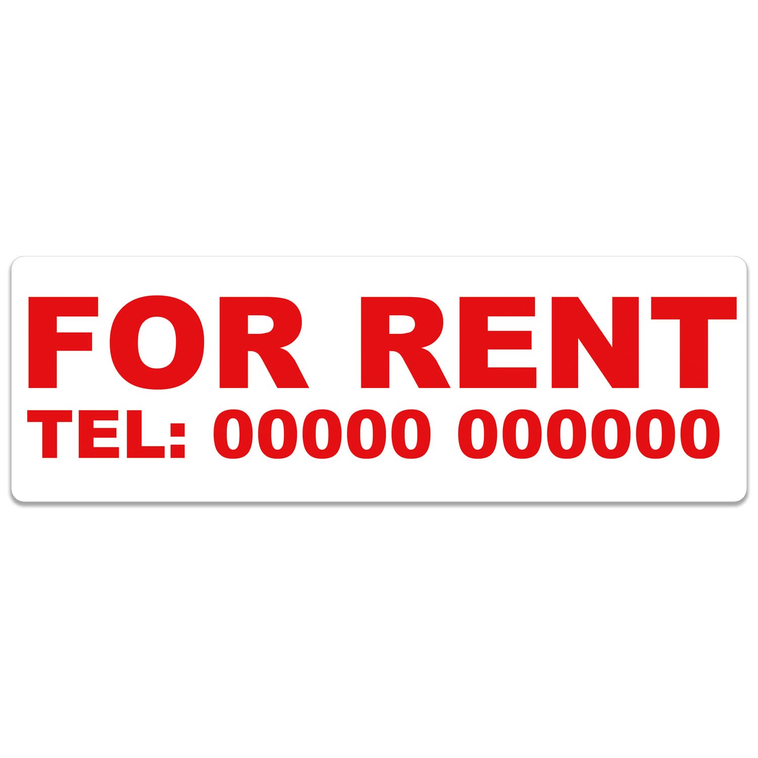 For Rent Personalised Sticker Window Decal Sign Advert (XX-Large - 150cm x 50cm)