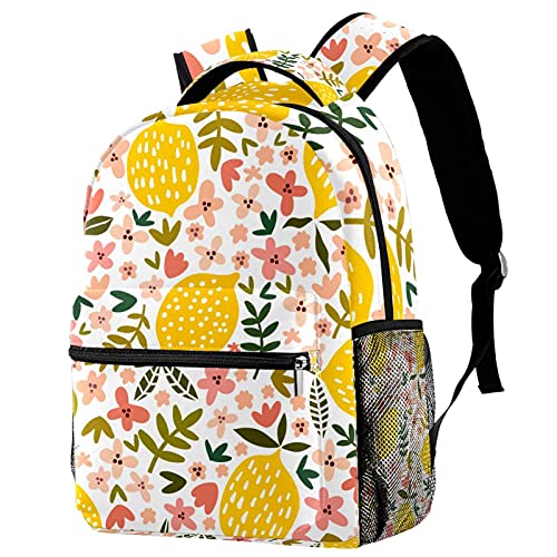 Sac à dos femme citron et fruits multicolores pour cours et loisirs urbains