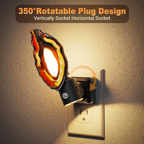 Image of JandCase Night Lights Plug into Wall, 2 Pack Agate Night Light