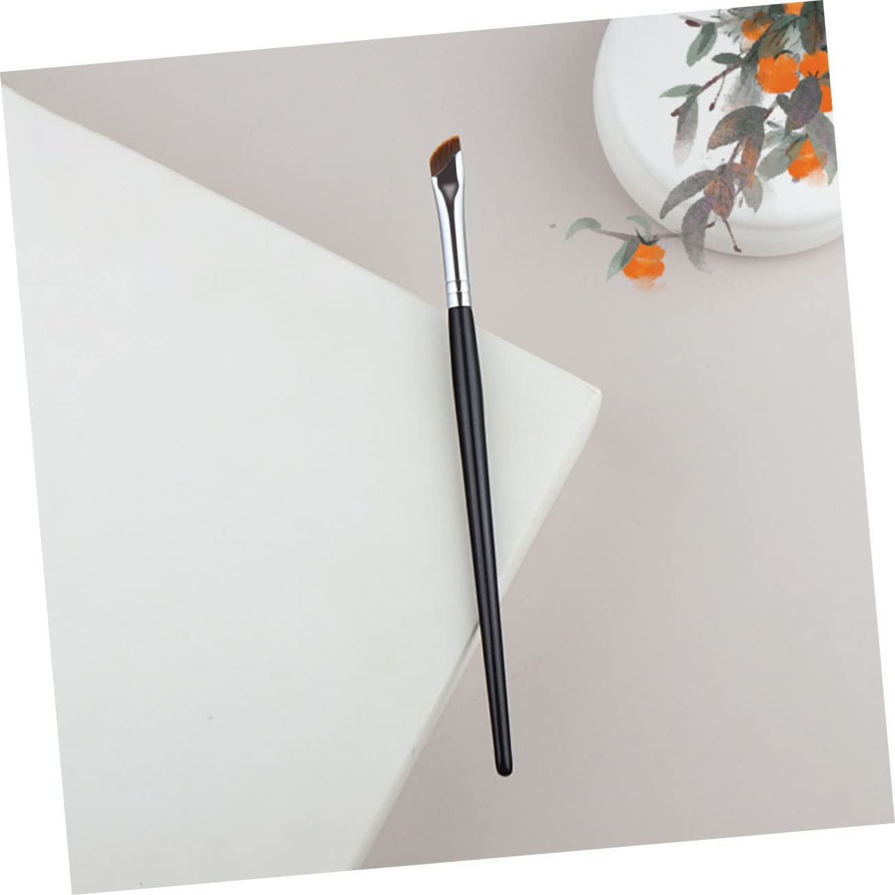 FRCOLOR 10 pennelli per sopracciglia, sopracciglia, pennello per sopracciglia, pennello per sopracciglia, pennello piatto per eyeliner, pennello sottile angolato, pennello per trucco a testa piatta