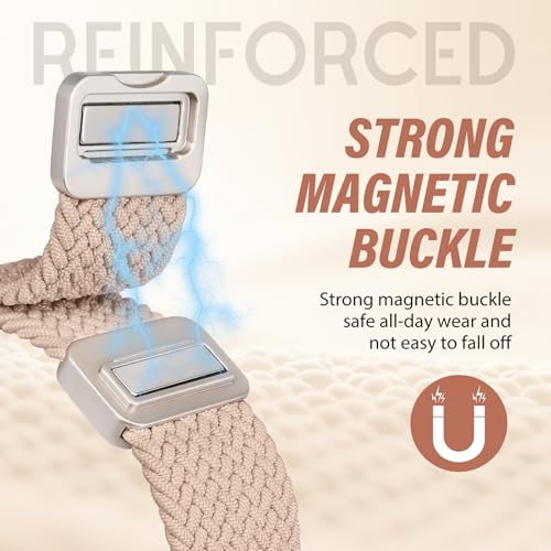 Image of TOYOUTHS Braided Magnetic Band Compatible with Apple Watch Bands 38 /40 /41 /42 /44 /45 /46 /49mm Women Men, Dressy Celtic Metal Stretchy Elastic Strap for iWatch Series 11 10 9 8 7 6 5 4 SE /Ultra 3 2 1