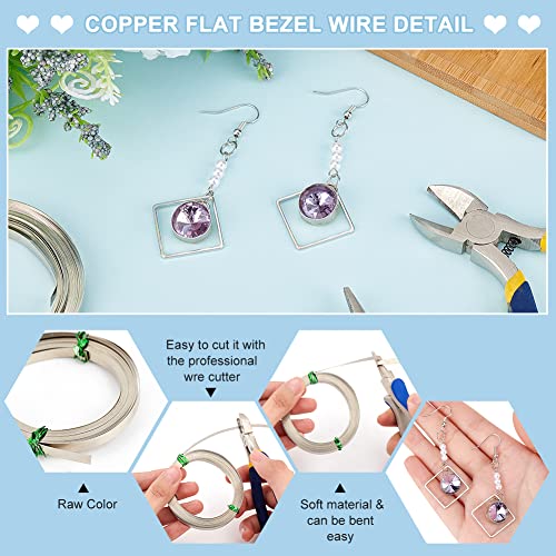 BENECREAT 6m/19.7 Feet 5mm Copper Flat Bezel Wire, 0.2mm Platinum DIY Bezel Setting Wire for Sculpting Armature, Jewelry Making - Image 4