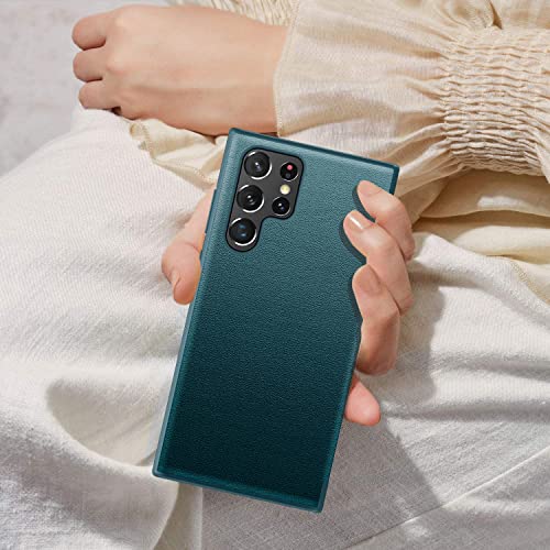 Smartphone Protective Thone Flip Capas Compatível com Samsung Galaxy S23 Ultra Case Clear View Windo