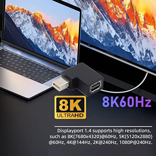 chenyang Mini DP DisplayPort 1.4 Conector Adaptador Ángulo 90° miniatura 4
