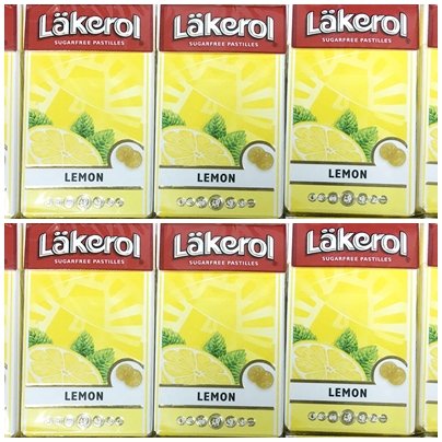 (Pack of 6) Lakerol Lemon Sugarfree Pastilles 27g