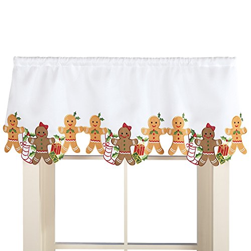 Collections Etc Christmas Gingerbread Curtain Valance