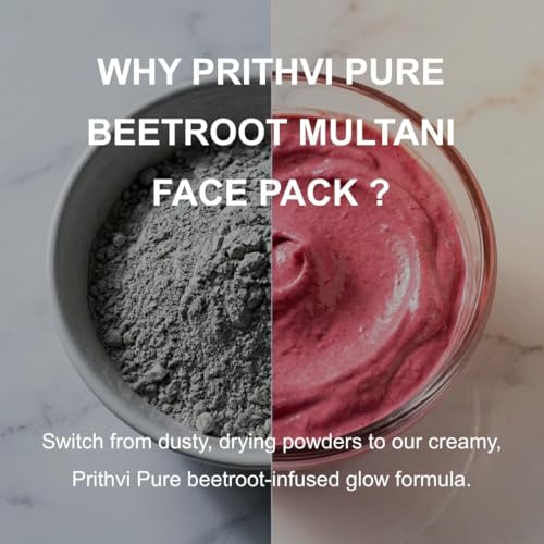 Image of Beetroot Multani Mitti Face Pack Powder 300 Gm | Natural Pink Glow Enhancer | Skin Brightening & Tan Removal | Deep Cleansing Detox Clay Mask |
