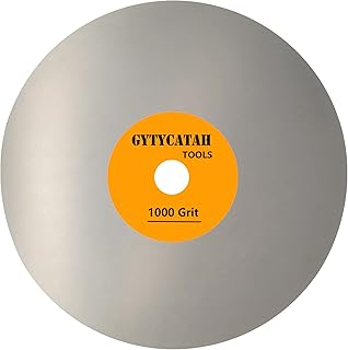 Diamond Flat Lap Disc, 4" x 5/8" Arbor 1000 Grit, Diamond Coated Flat Lap Wheel for Gemstone Ceramics Stone Glass, Grinding Sanding Disc Lapping Polishing Disc