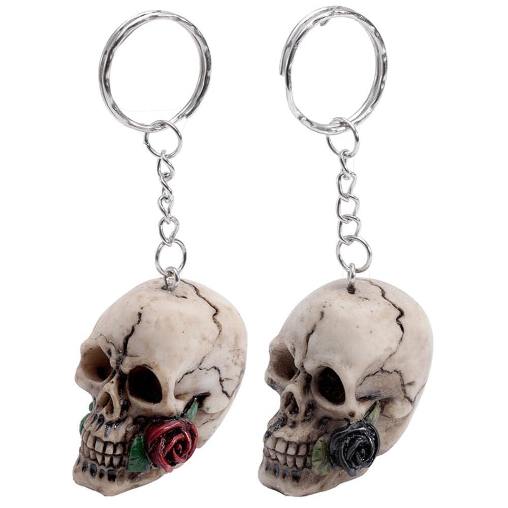 Puckator Unisex Multicolour Skulls And Roses Skull Keyring - Mothers Day Gifts Key Ring Keyrings Tags - Cool Keyrings Hoop Clip Fobs - Funny Cute Car Men's Accessories Stuff For Men Women - Trinket