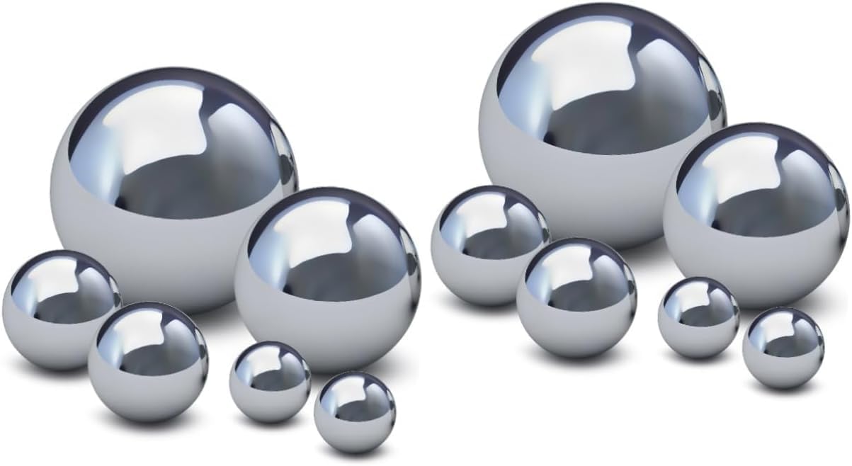 DULAI 12 Pcs Garden Reflector Mirror Globe Balls Outdoor Shiny Spheres Garden Mirror Ball Garden Globes Mosaic Gazing Ball Mirror Trim Garden Ball Hollow Glass Stainless Steel 15c