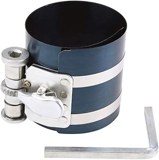 DEDC 3 inch Piston Ring Compressor, Adjustable Ratchet Piston Installer Tool Removal Tool Blue Car Engine Piston Ring Compressor Installation Compressing Capacity 2 to 6.9 Inch