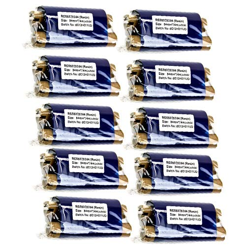 3.25 in X 244 Ft (84mm X 74m) - Thermal Transfer Ribbons for Zebra Printers (1/2 in Core, Black, 10 Pack)