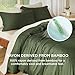 Bedsure 100% Rayon Derived from Bamboo Duvet Cover King Size - Lightweight Silky Cooling Comforter Cover Set for Hot Sleepers, Breathable & Moisture-Wicking Bedding Set, Olive Green