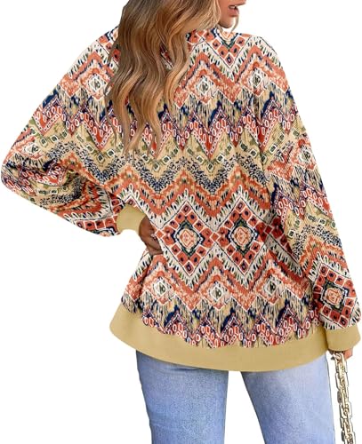 KISSMODA Women's Casual Long Sleeve Sweatshirt Color Block/Solid Crewneck Corduroy Pullover Cute Tops