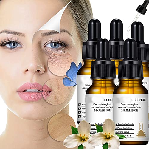 2022 New Instant Perfection Wrinkle Essence Serum Always Young, Zero Pore Instant Perfection Serum Poreless Skin Tightening Serum 10ml, Whhrle Always Young Lactobionic Acid, for Women (5PCS)