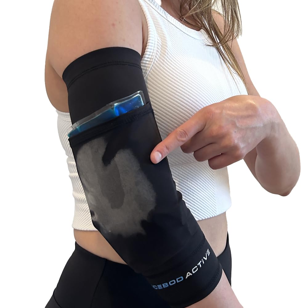 Compression Sleeve for Injuries or Support - Reusable Gel Cold Pack for Elbow Pain Relief, Recovery from Swelling & Strains (Extra Small - Small)