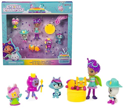 Gabby et la Maison Magique - Gabby Dollhouse - Coffret Cadeau 5 Figurines - Petits Chatons - 5 Figurines Et 1 Accessoire - Dessin Animé Jouet Maison De Poupée - Jouet Enfant 3 Ans Et +