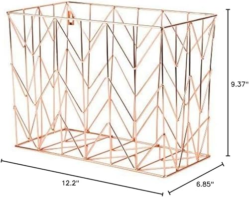 Miniatura 6 de U Brands Organizador de escritorio para archivos colgantes, alambre de metal, cobreoro rosa - 854U02-06 y vaso para lápices, alambre de metal,