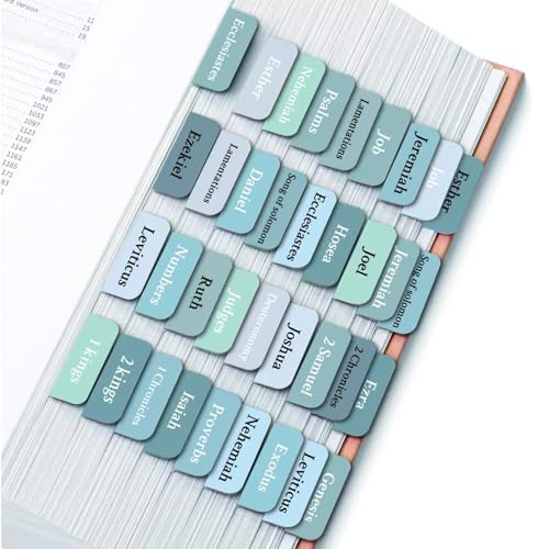 Brilovent Bible Tabs 75 Laminated Bible Index Tabs for Study Bible Bible Book Tabs for Women & Men Tearproof & Elegant Includes 9 Customizable Tabs