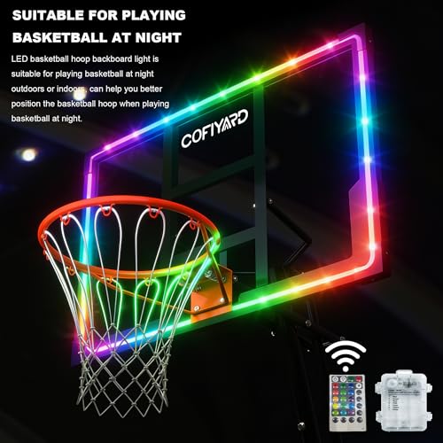 Image of Cofiyard Basketball Hoop Outdoor with 44 /48 /54 Inch Shatterproof Backboard,10FT Height Portable Basketball Hoop with Sandbag, Adjustable Basketball Goal with Wheels