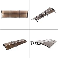 Vista 2 de Toldo para ventana, cubierta de policarbonato para exteriores, puerta delantera al aire libre, patio, protección contra la lluvia, nieve, luz solar