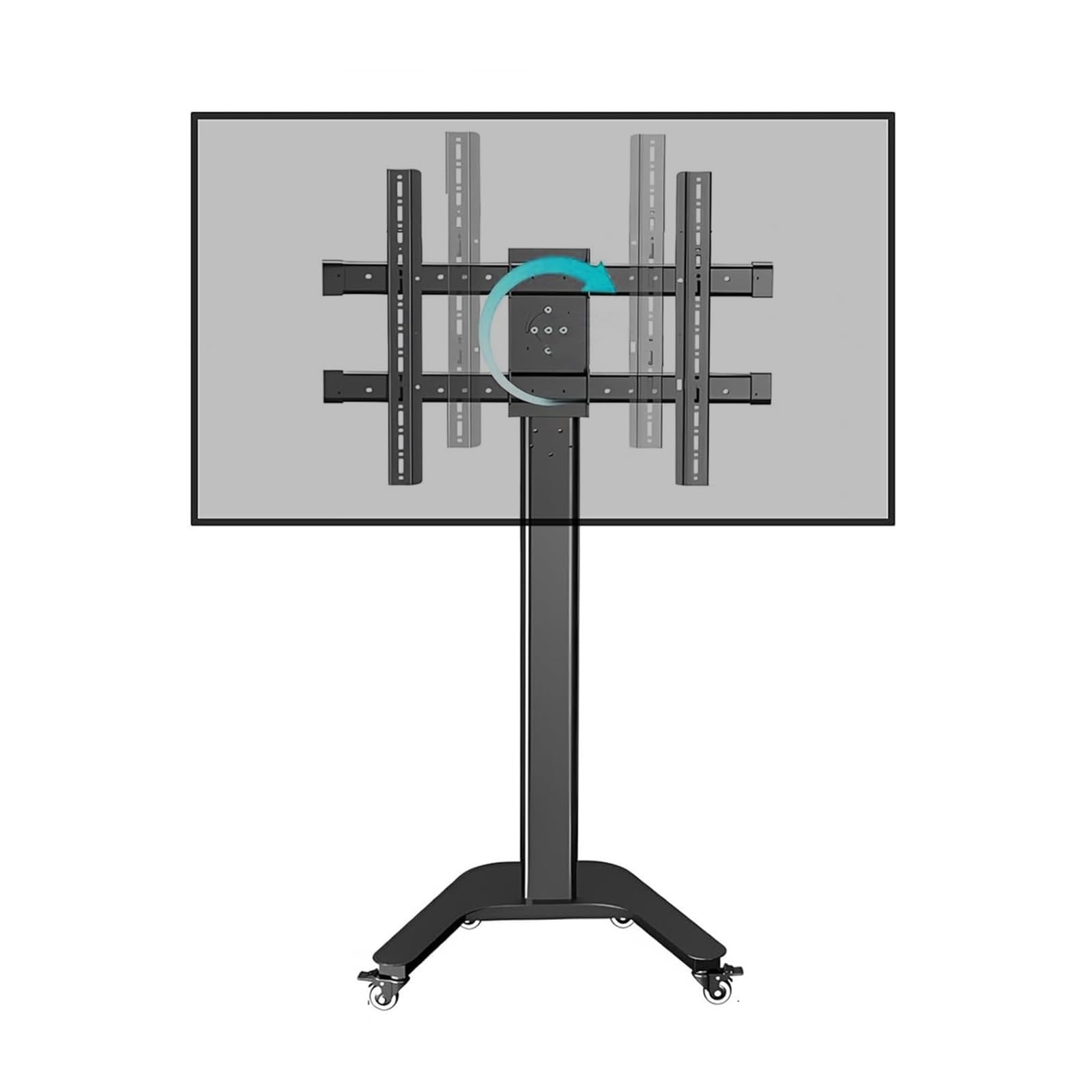 HPTHLY Portable Tv Floor Stand - Mobile Tv Cart Stand With Wheels, For 32-65 Inch Tvs Height Adjustable Telescopic Tv Lift, Horizontal And Vertical Screen Switching Rolling Floor Sta